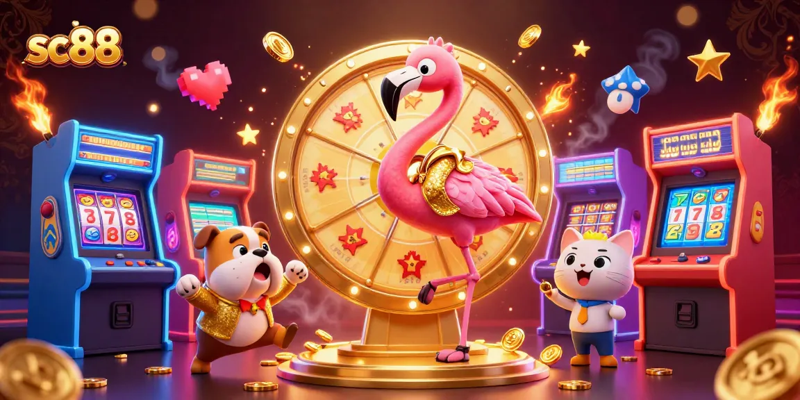 Join the fun at sc88 as the game show host and contestant celebrate big wins amidst vibrant casino excitement!