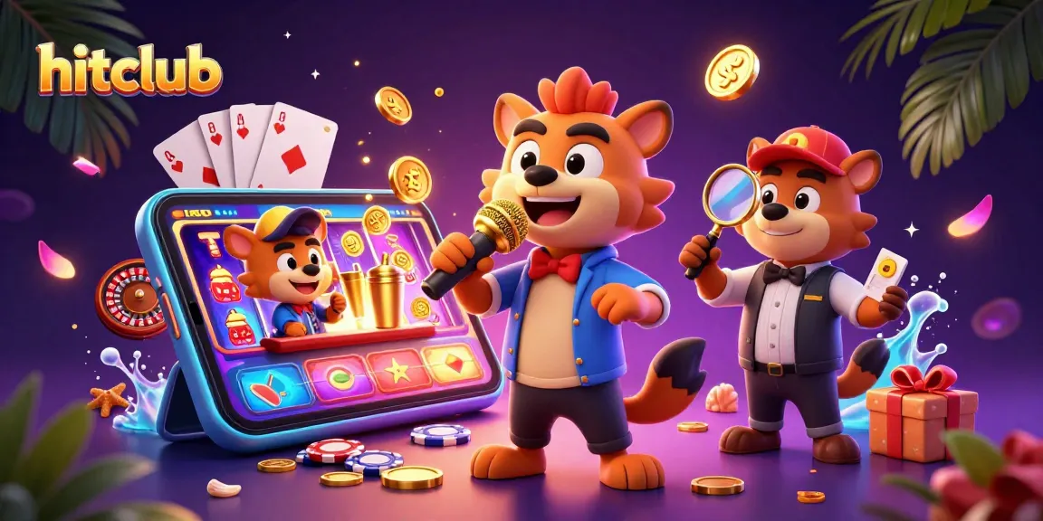 Hitclub hyenas perform comedy and mix drinks in a lively casino scene, showcasing 3D gaming excitement.