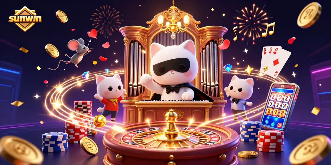Engage in thrilling gameplay at sunwin while surrounded by glowing casino elements.